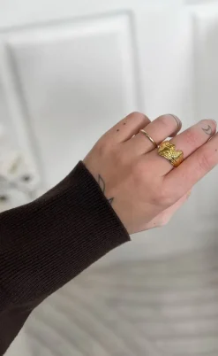 Smykkeli Copenhagen Ring - Line - Gold Colour