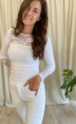 Tim & Simonsen Bluse - Nancy Lacechest - Bianco