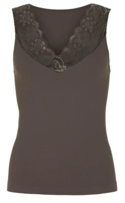 Tim & Simonsen Top - Belen V-Lace - Caffe (vendbar)