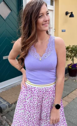 Tim & Simonsen Top - Belen V-Lace - Lavender (vendbar)