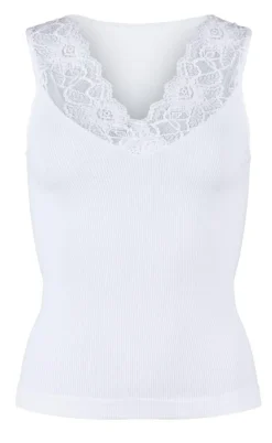 Tim & Simonsen Top - Belen V-Lace - White (vendbar)