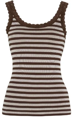 Tim & Simonsen Top - Isa Rib - Cioccolato/Bianco