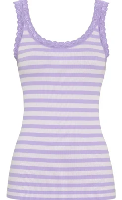 Tim & Simonsen Top - Isa Rib - Lavanda/Bianco