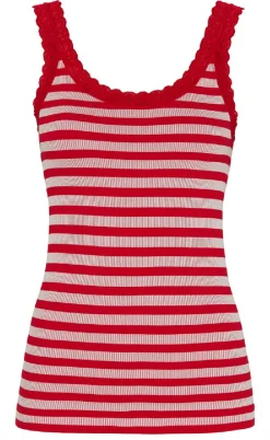 Tim & Simonsen Top - Isa Rib - Rosso/Bianco