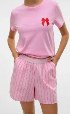 Vero Moda Shorts - Charlotte - Bonbon Fiery red/Cloud Dancer