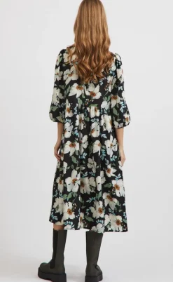 VILA Kjole - Pay - Black w. flowers