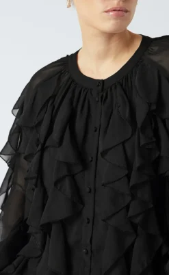 YAS Bluse - Margot Flounce - Black